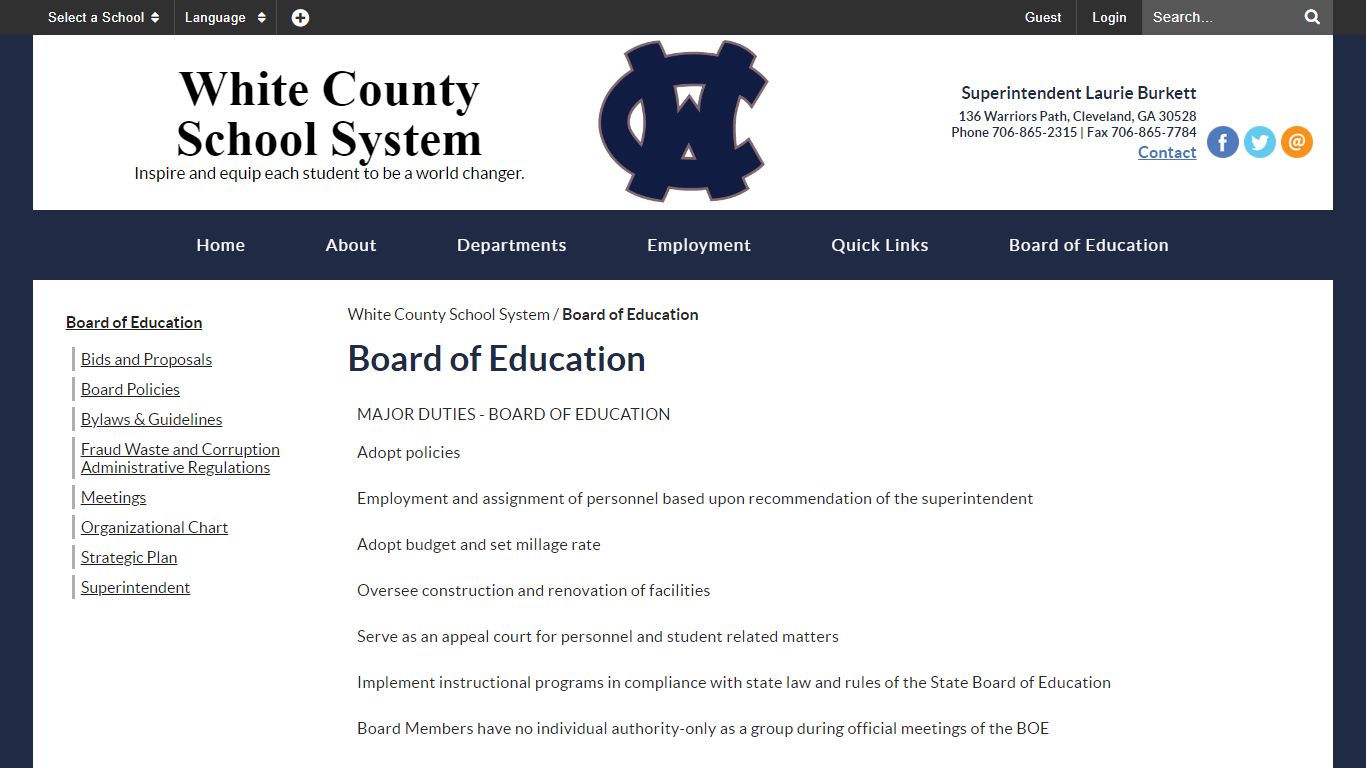 Board of Education - White County School System