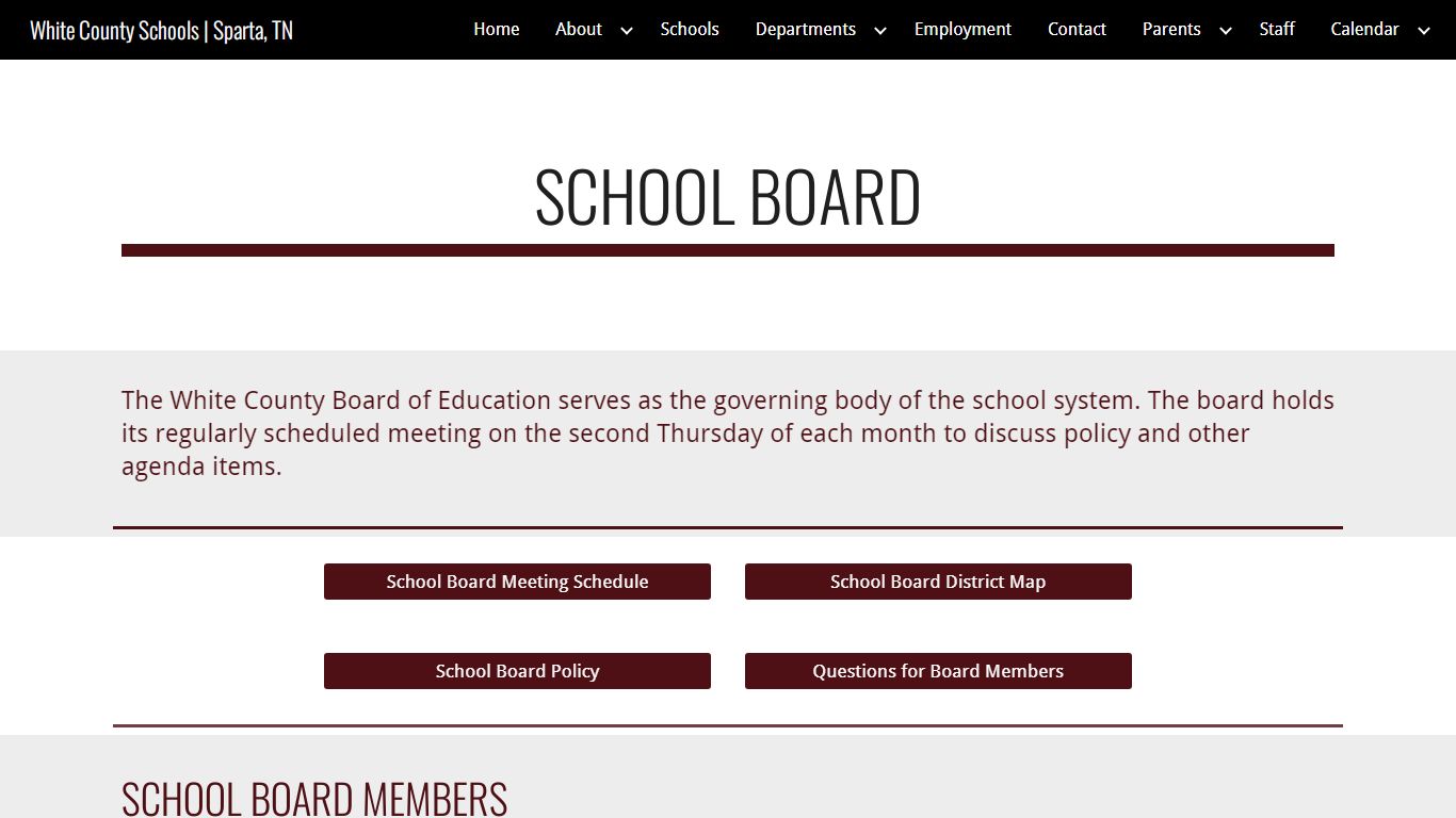 White County Schools | Sparta, TN - School Board - whitecoschools.net